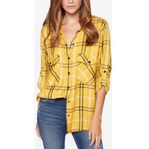 Sanctuary Tops - Sanctuary Boyfriend Shirt Plaid CLOSET CLEAR OUT